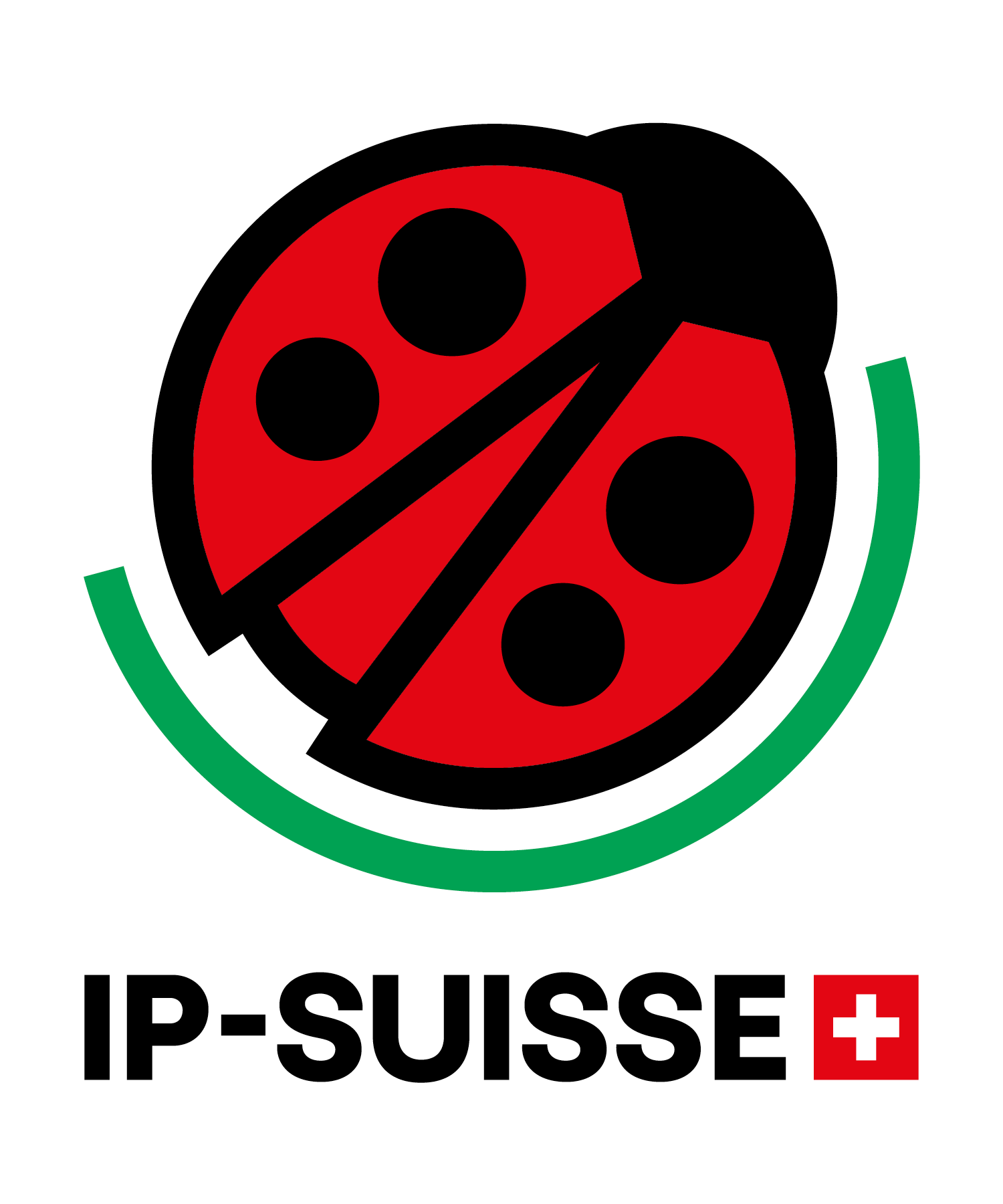 Logo von IP-SUISSE mit Marienkäfer-Symbol